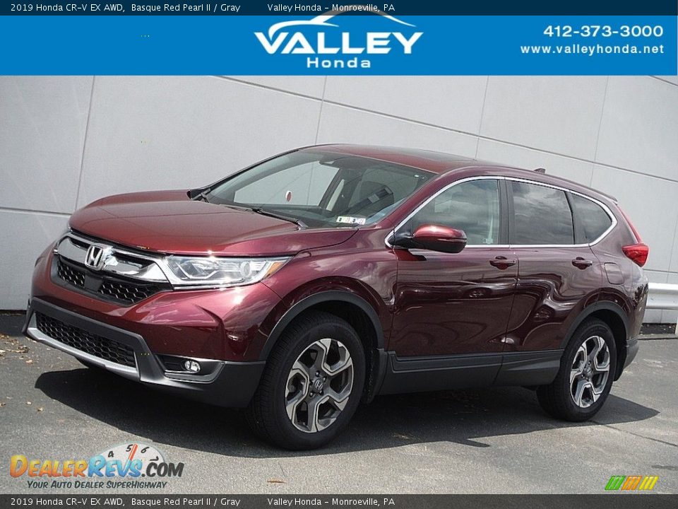 2019 Honda CR-V EX AWD Basque Red Pearl II / Gray Photo #1