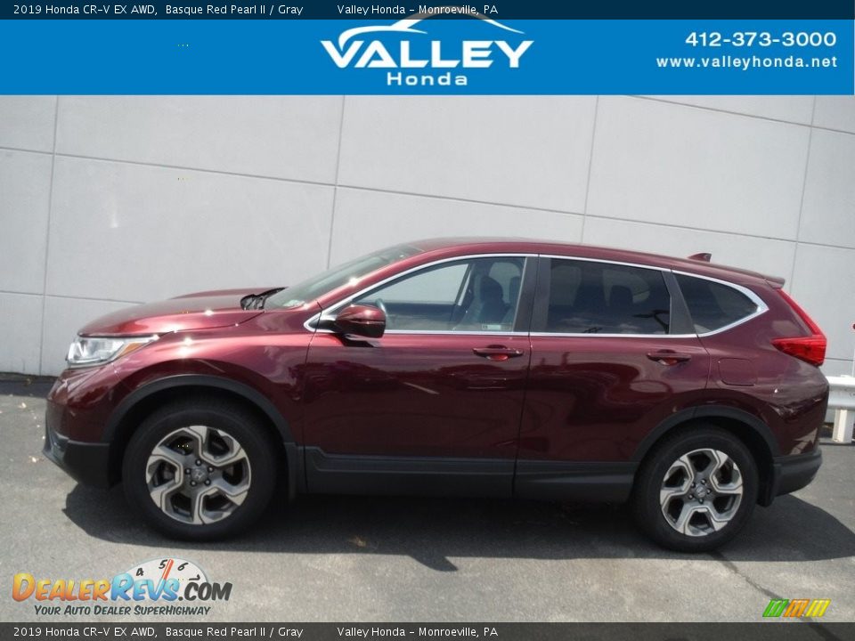 2019 Honda CR-V EX AWD Basque Red Pearl II / Gray Photo #2