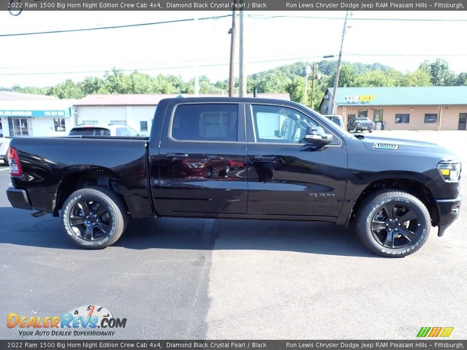 2022 Ram 1500 Big Horn Night Edition Crew Cab 4x4 Diamond Black Crystal Pearl / Black Photo #6