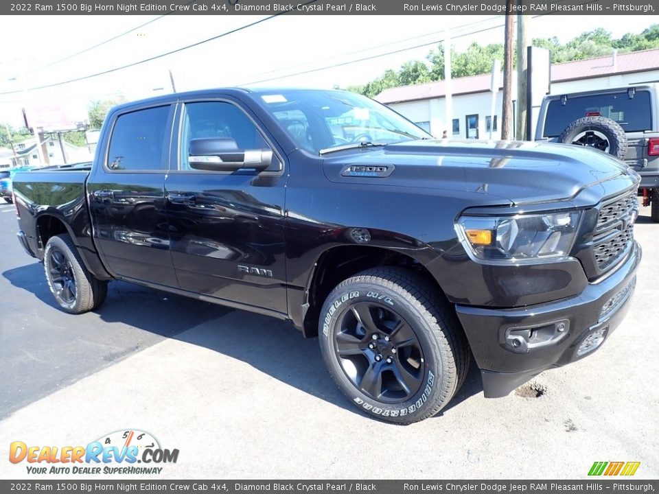 2022 Ram 1500 Big Horn Night Edition Crew Cab 4x4 Diamond Black Crystal Pearl / Black Photo #7