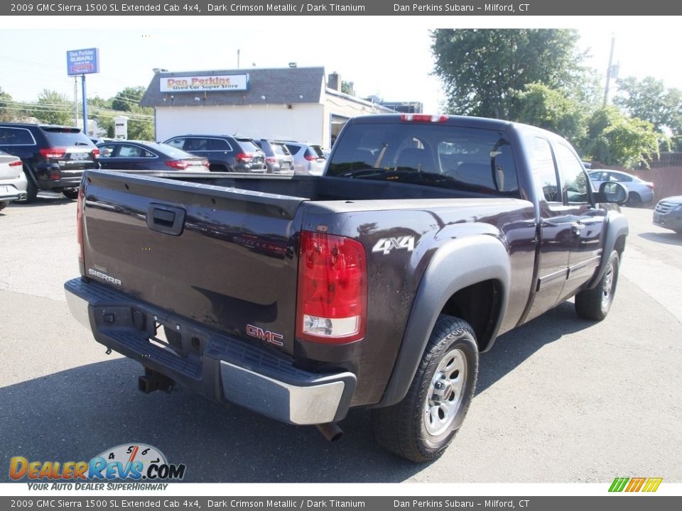 2009 GMC Sierra 1500 SL Extended Cab 4x4 Dark Crimson Metallic / Dark Titanium Photo #5