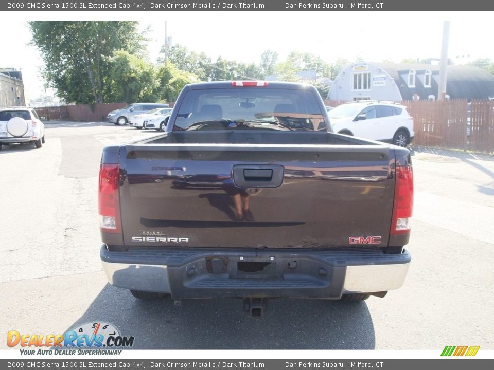 2009 GMC Sierra 1500 SL Extended Cab 4x4 Dark Crimson Metallic / Dark Titanium Photo #6