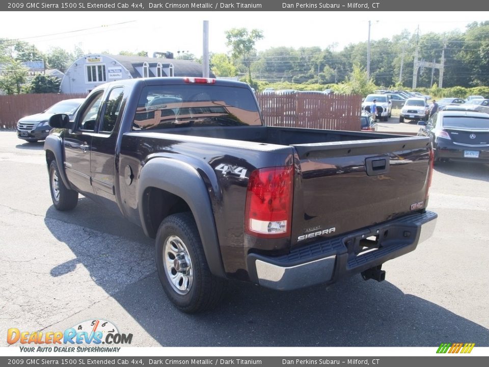 2009 GMC Sierra 1500 SL Extended Cab 4x4 Dark Crimson Metallic / Dark Titanium Photo #7