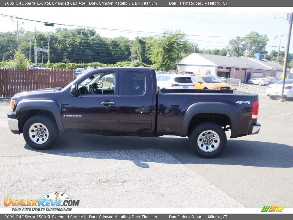 2009 GMC Sierra 1500 SL Extended Cab 4x4 Dark Crimson Metallic / Dark Titanium Photo #8