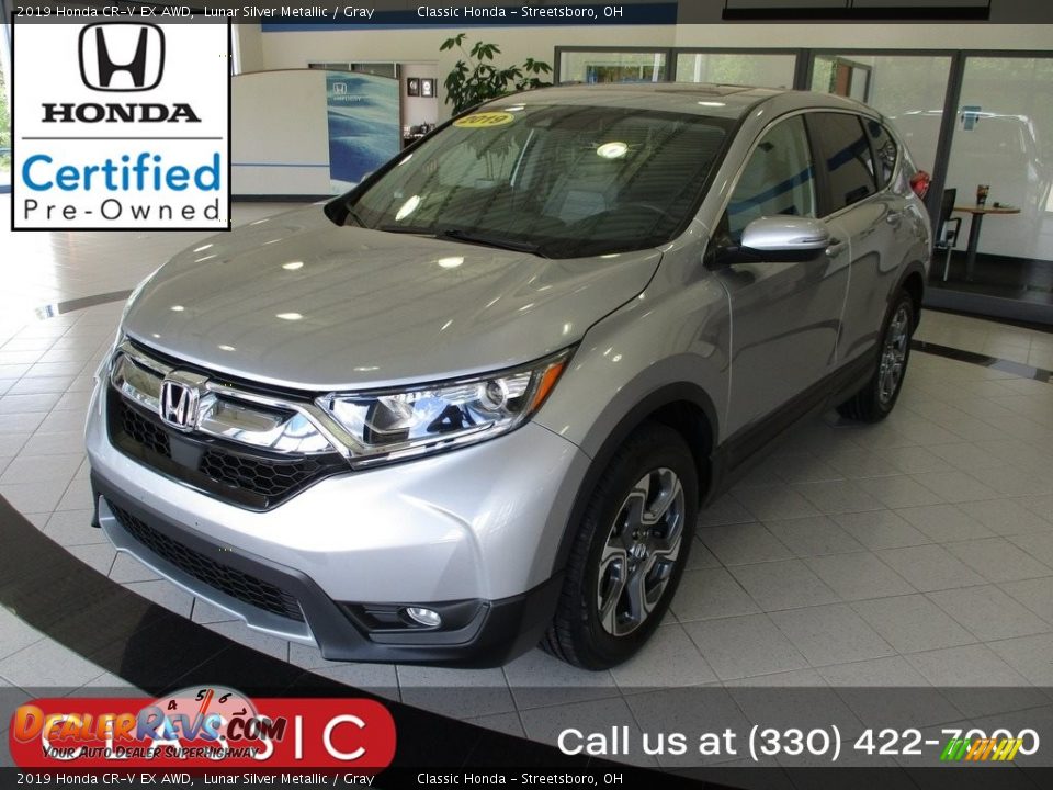 2019 Honda CR-V EX AWD Lunar Silver Metallic / Gray Photo #1