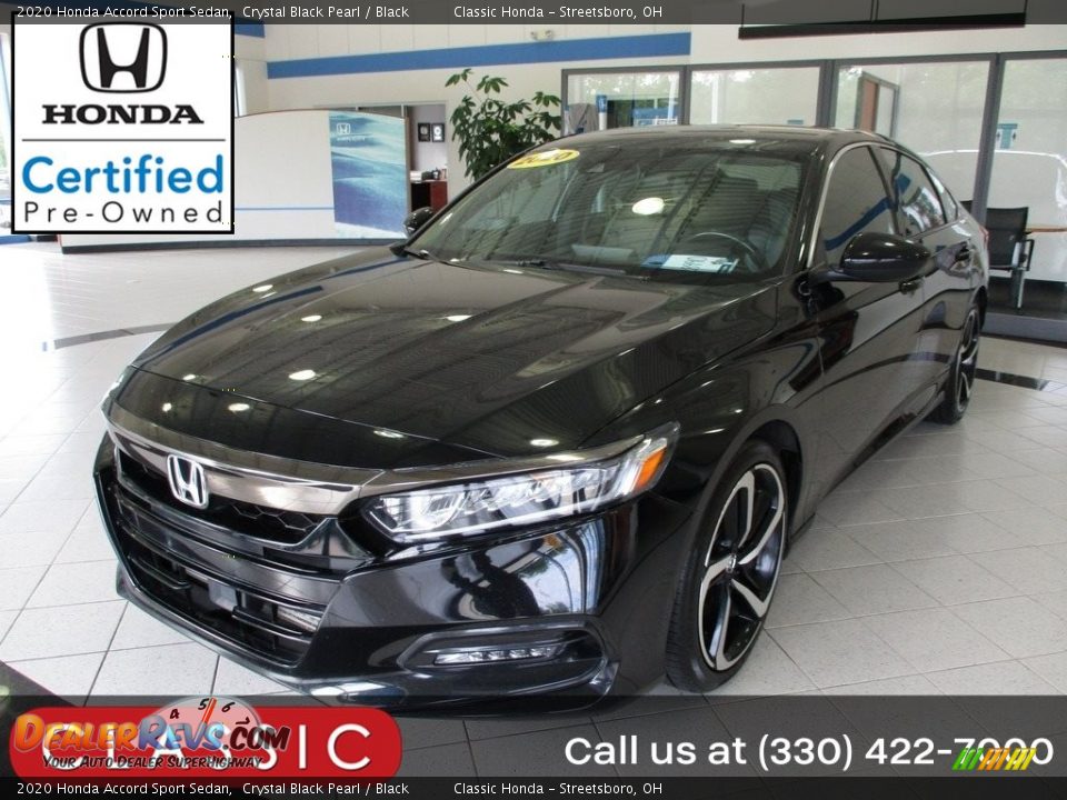 2020 Honda Accord Sport Sedan Crystal Black Pearl / Black Photo #1