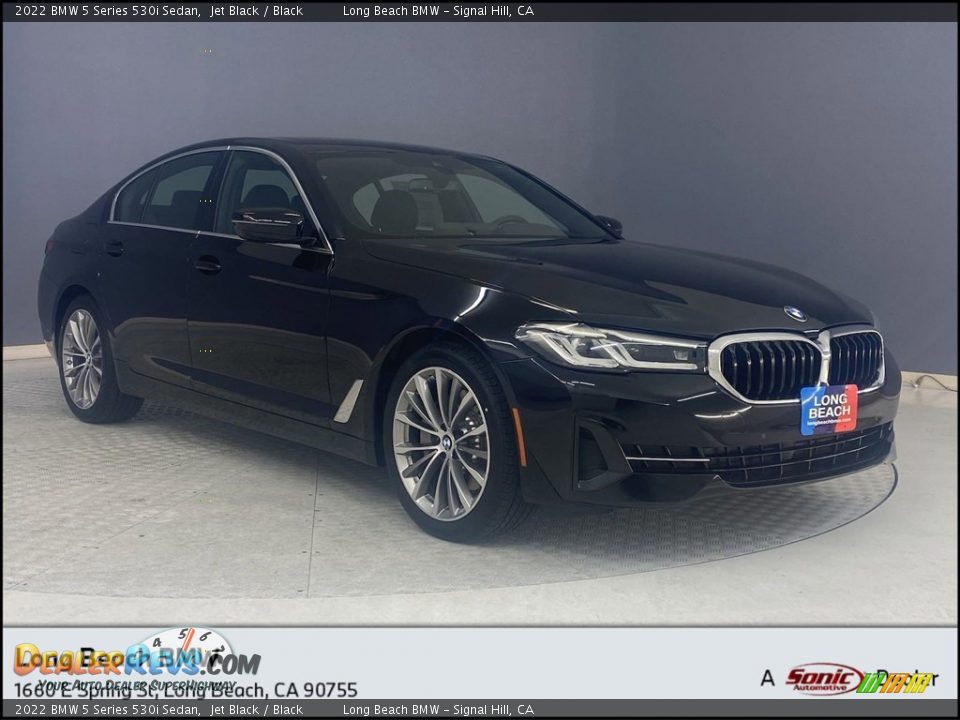 2022 BMW 5 Series 530i Sedan Jet Black / Black Photo #1