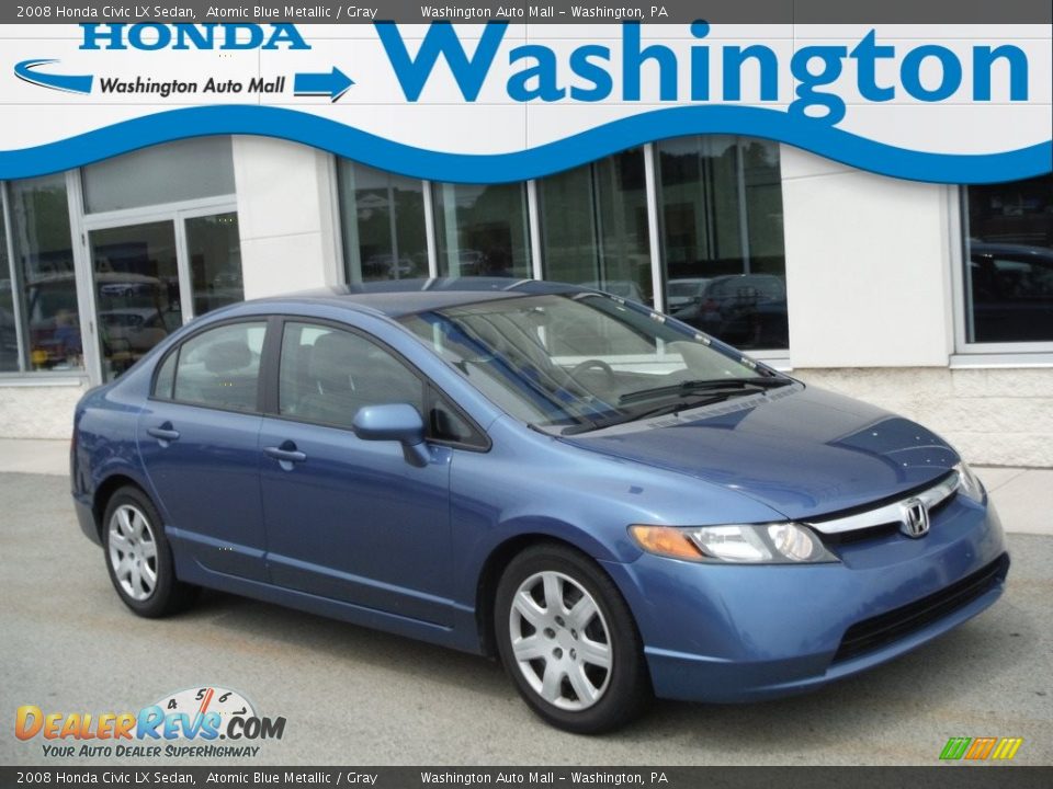 2008 Honda Civic LX Sedan Atomic Blue Metallic / Gray Photo #1