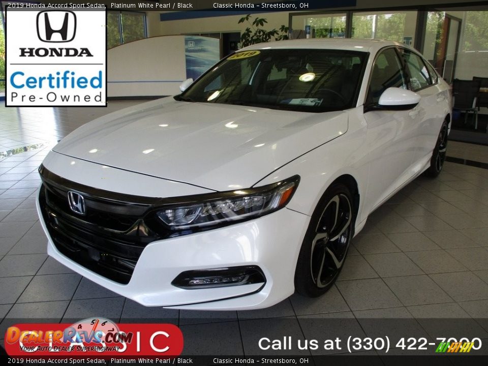 2019 Honda Accord Sport Sedan Platinum White Pearl / Black Photo #1