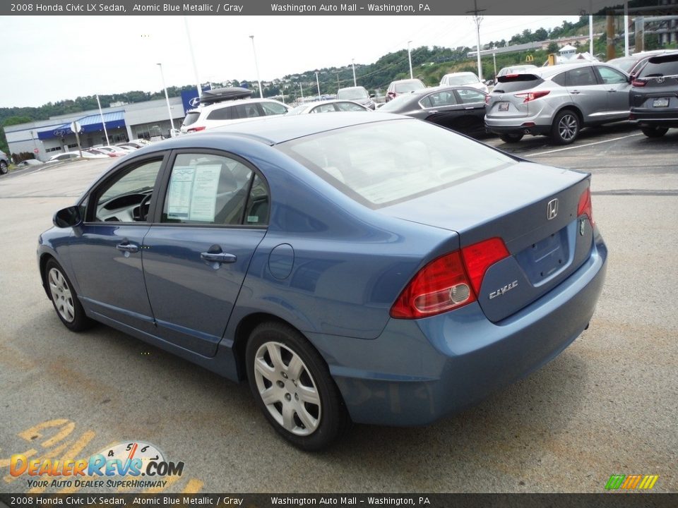 2008 Honda Civic LX Sedan Atomic Blue Metallic / Gray Photo #8