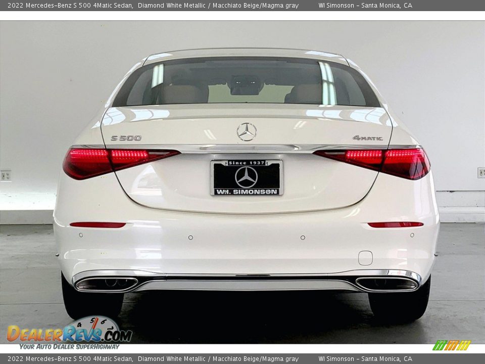 2022 Mercedes-Benz S 500 4Matic Sedan Diamond White Metallic / Macchiato Beige/Magma gray Photo #3