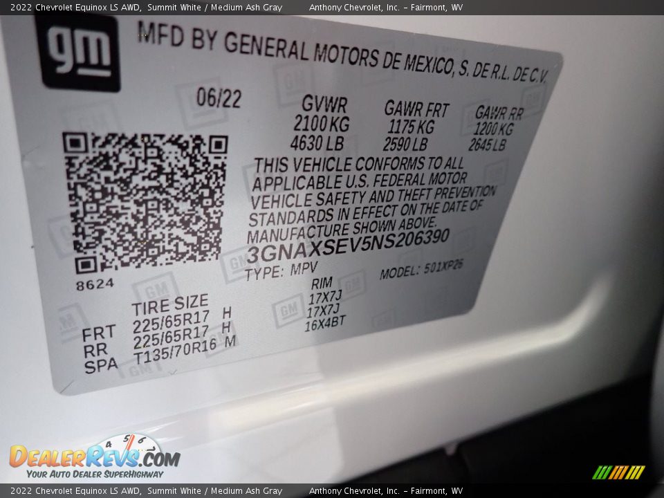 2022 Chevrolet Equinox LS AWD Summit White / Medium Ash Gray Photo #14