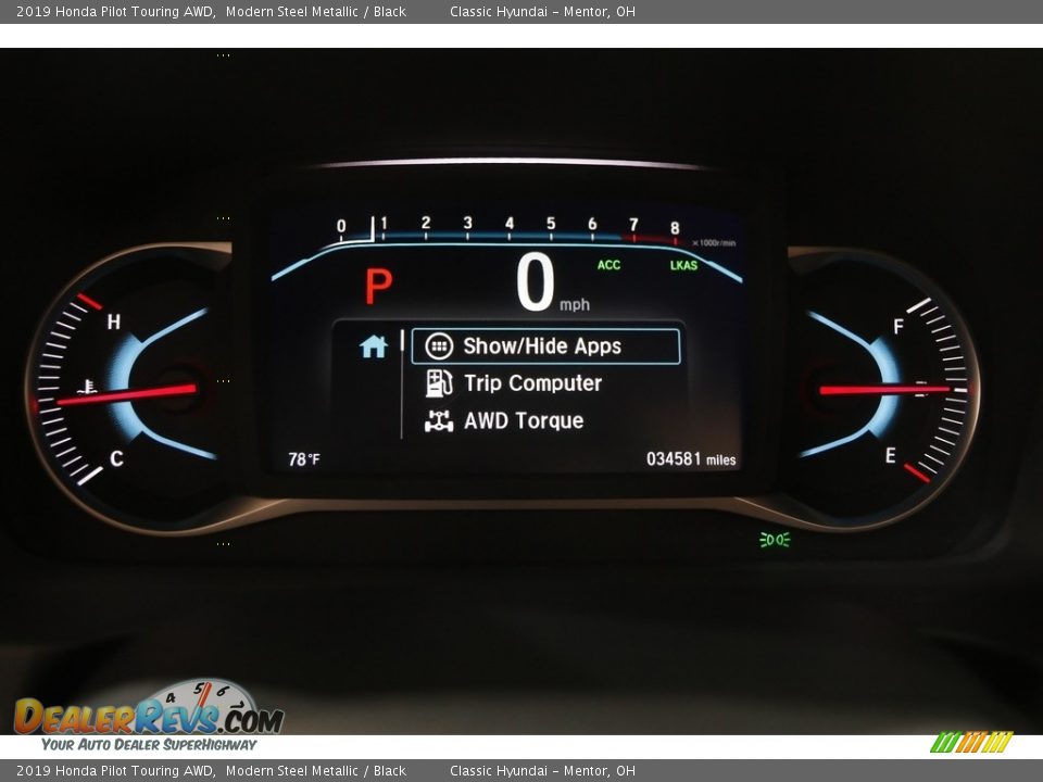 2019 Honda Pilot Touring AWD Modern Steel Metallic / Black Photo #9