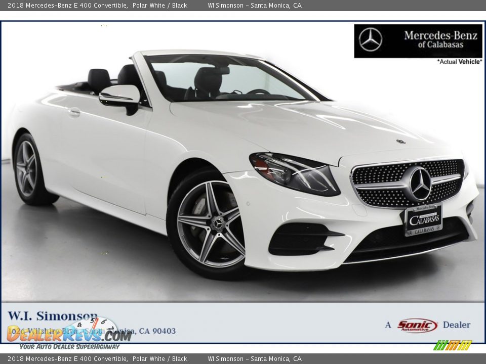 2018 Mercedes-Benz E 400 Convertible Polar White / Black Photo #1