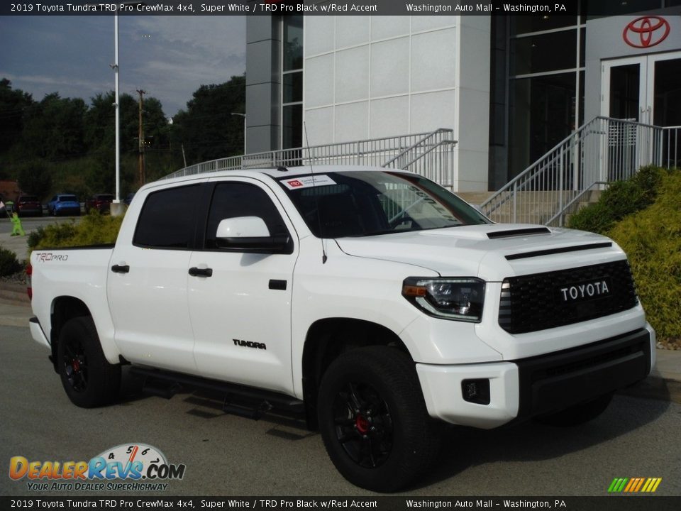 2019 Toyota Tundra TRD Pro CrewMax 4x4 Super White / TRD Pro Black w/Red Accent Photo #1