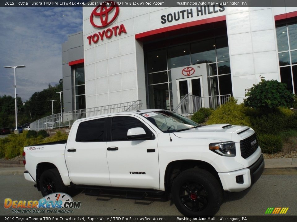 2019 Toyota Tundra TRD Pro CrewMax 4x4 Super White / TRD Pro Black w/Red Accent Photo #2