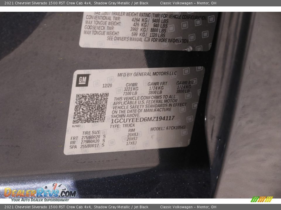 2021 Chevrolet Silverado 1500 RST Crew Cab 4x4 Shadow Gray Metallic / Jet Black Photo #23