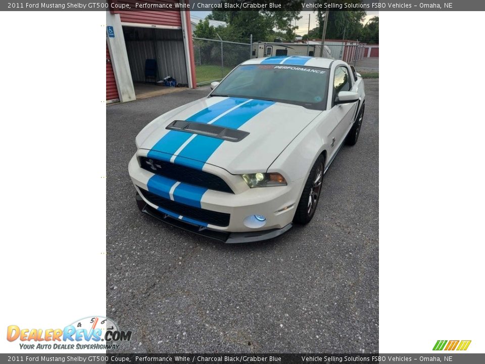 2011 Ford Mustang Shelby GT500 Coupe Performance White / Charcoal Black/Grabber Blue Photo #1