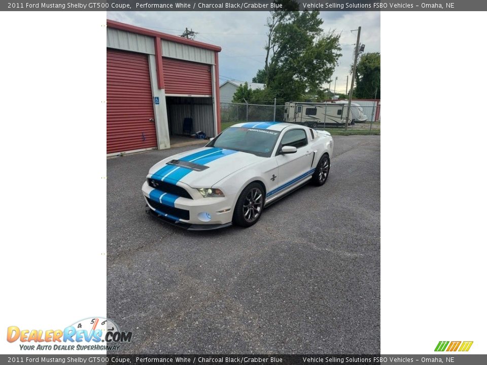 2011 Ford Mustang Shelby GT500 Coupe Performance White / Charcoal Black/Grabber Blue Photo #2