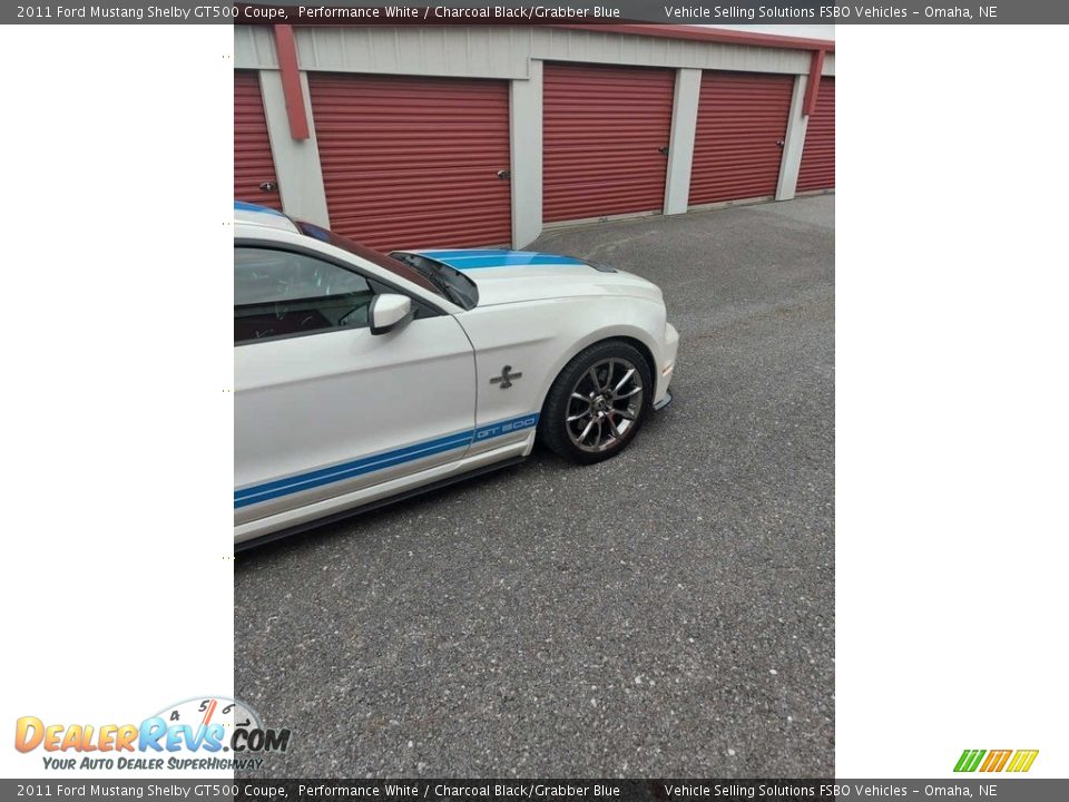 2011 Ford Mustang Shelby GT500 Coupe Performance White / Charcoal Black/Grabber Blue Photo #4