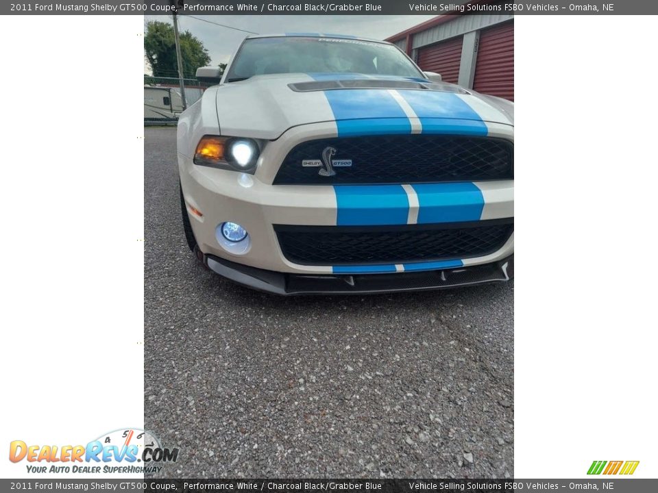 2011 Ford Mustang Shelby GT500 Coupe Performance White / Charcoal Black/Grabber Blue Photo #14