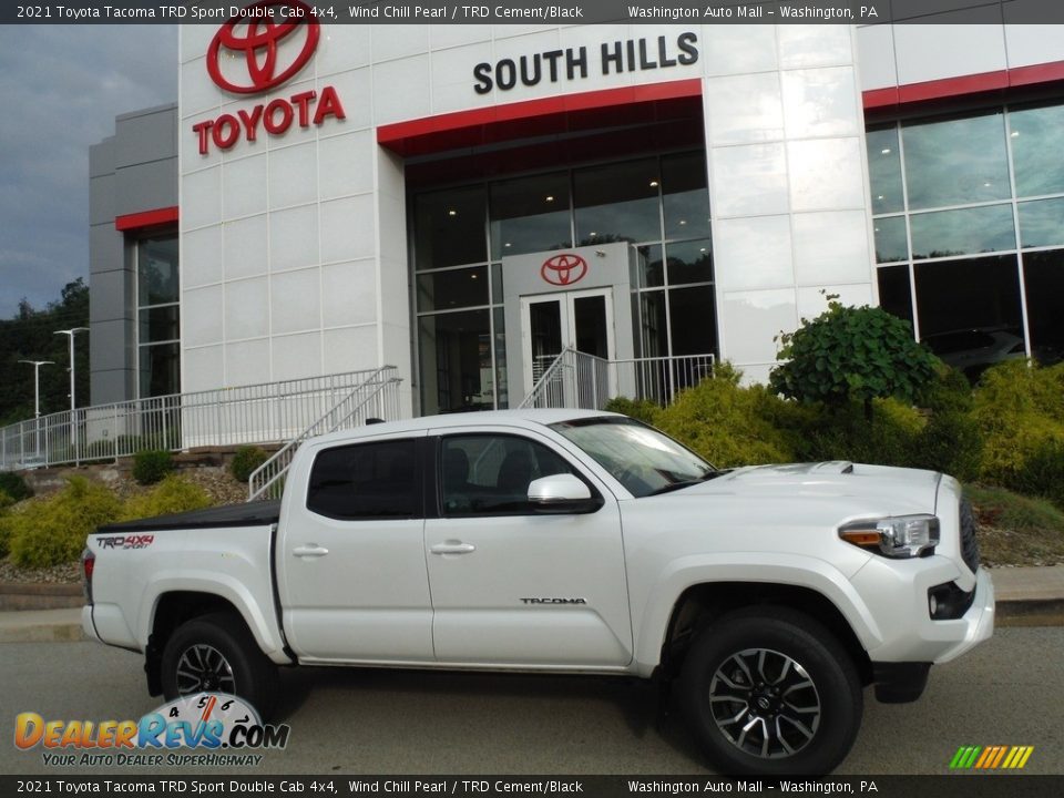 2021 Toyota Tacoma TRD Sport Double Cab 4x4 Wind Chill Pearl / TRD Cement/Black Photo #2