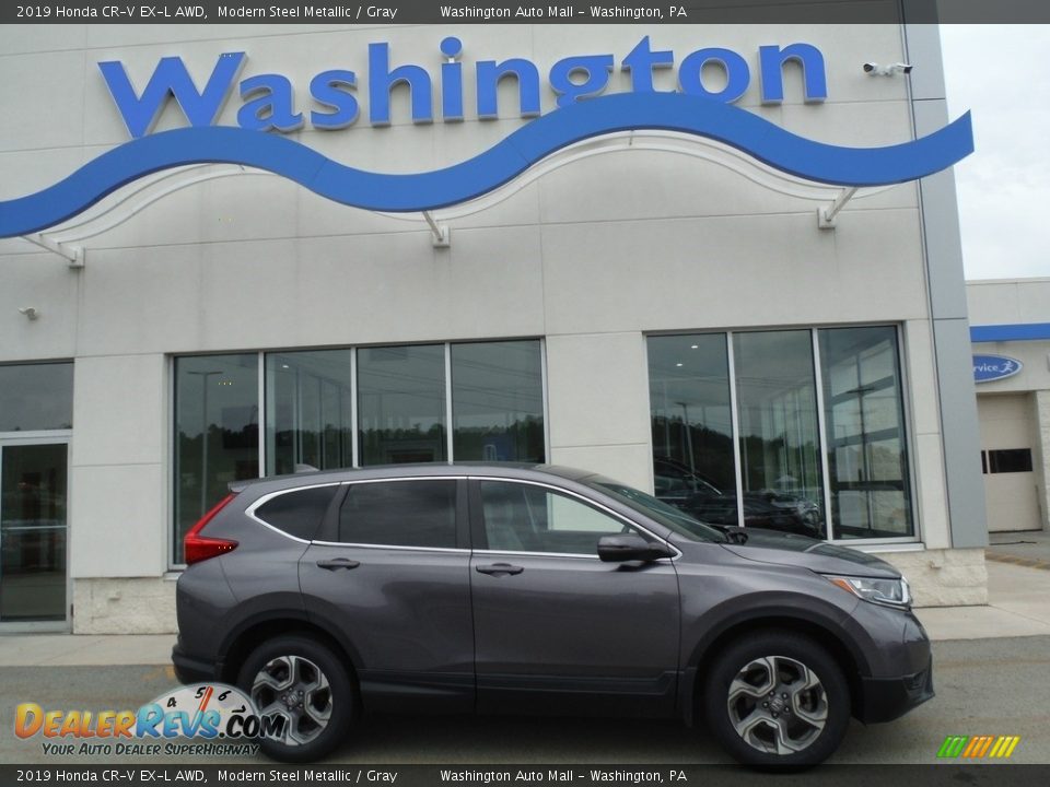 2019 Honda CR-V EX-L AWD Modern Steel Metallic / Gray Photo #2
