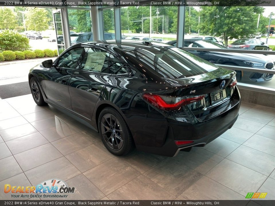 2022 BMW i4 Series eDrive40 Gran Coupe Black Sapphire Metallic / Tacora Red Photo #2