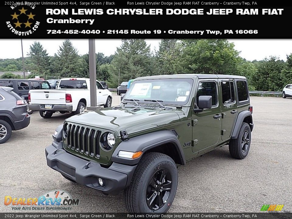 2022 Jeep Wrangler Unlimited Sport 4x4 Sarge Green / Black Photo #1
