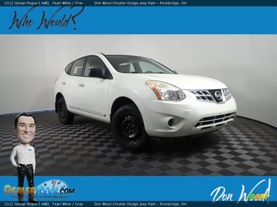 2012 Nissan Rogue S AWD Pearl White / Gray Photo #1