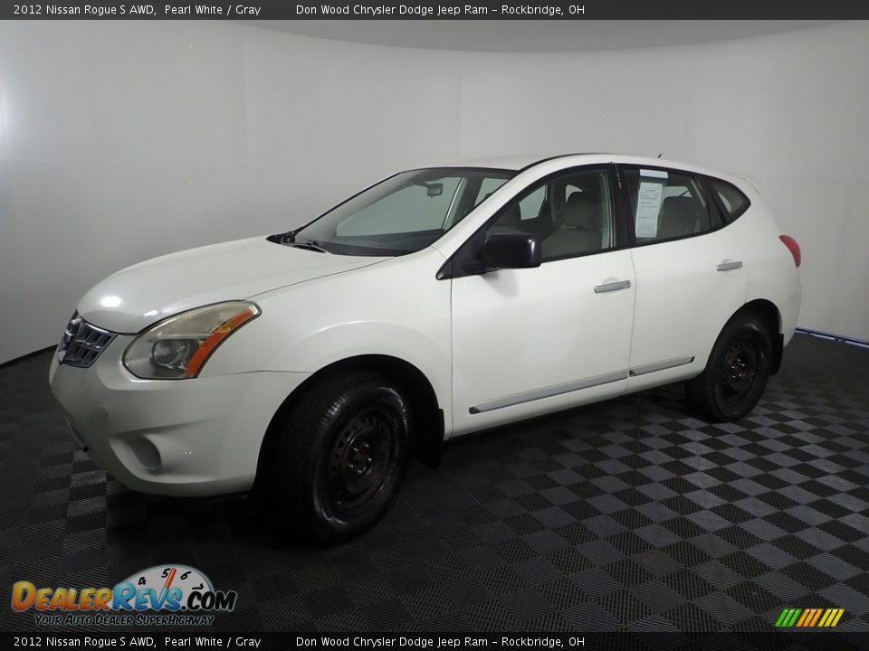 2012 Nissan Rogue S AWD Pearl White / Gray Photo #3
