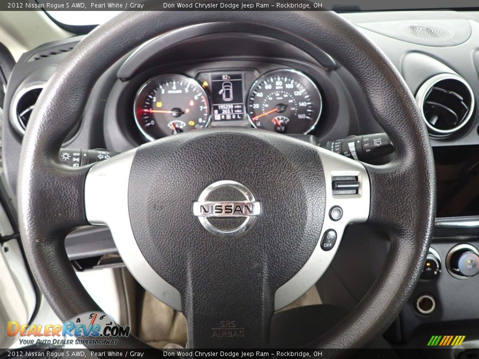 2012 Nissan Rogue S AWD Pearl White / Gray Photo #14