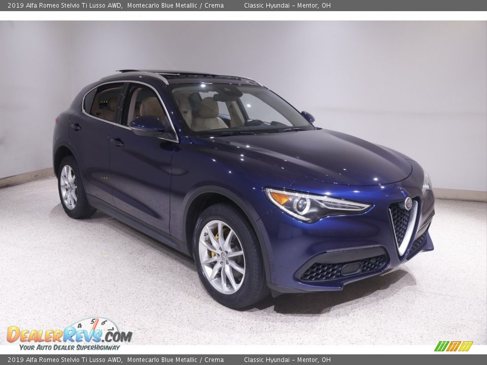 2019 Alfa Romeo Stelvio Ti Lusso AWD Montecarlo Blue Metallic / Crema Photo #1