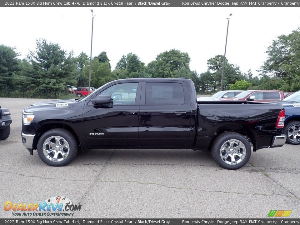 2022 Ram 1500 Big Horn Crew Cab 4x4 Diamond Black Crystal Pearl / Black/Diesel Gray Photo #2