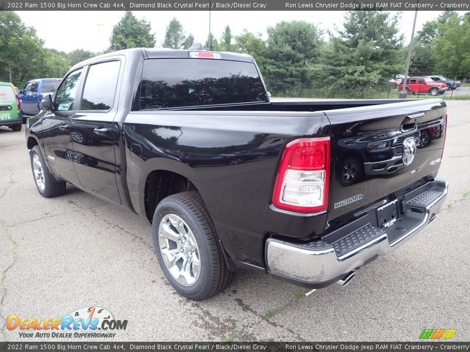 2022 Ram 1500 Big Horn Crew Cab 4x4 Diamond Black Crystal Pearl / Black/Diesel Gray Photo #3