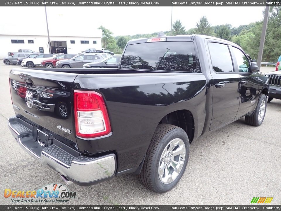 2022 Ram 1500 Big Horn Crew Cab 4x4 Diamond Black Crystal Pearl / Black/Diesel Gray Photo #5