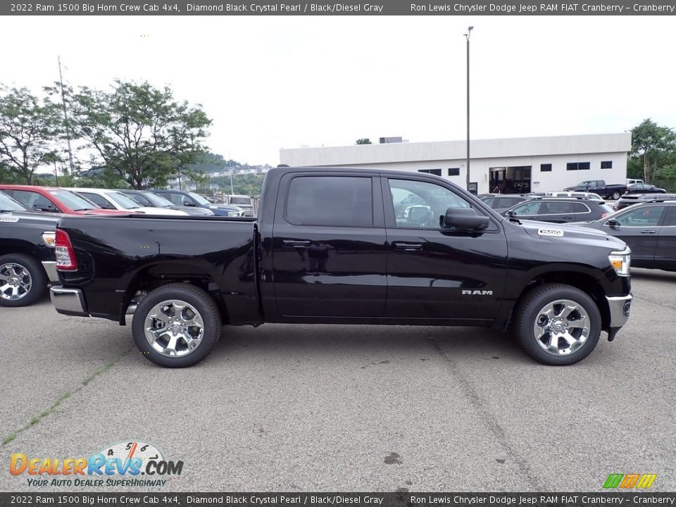 2022 Ram 1500 Big Horn Crew Cab 4x4 Diamond Black Crystal Pearl / Black/Diesel Gray Photo #6