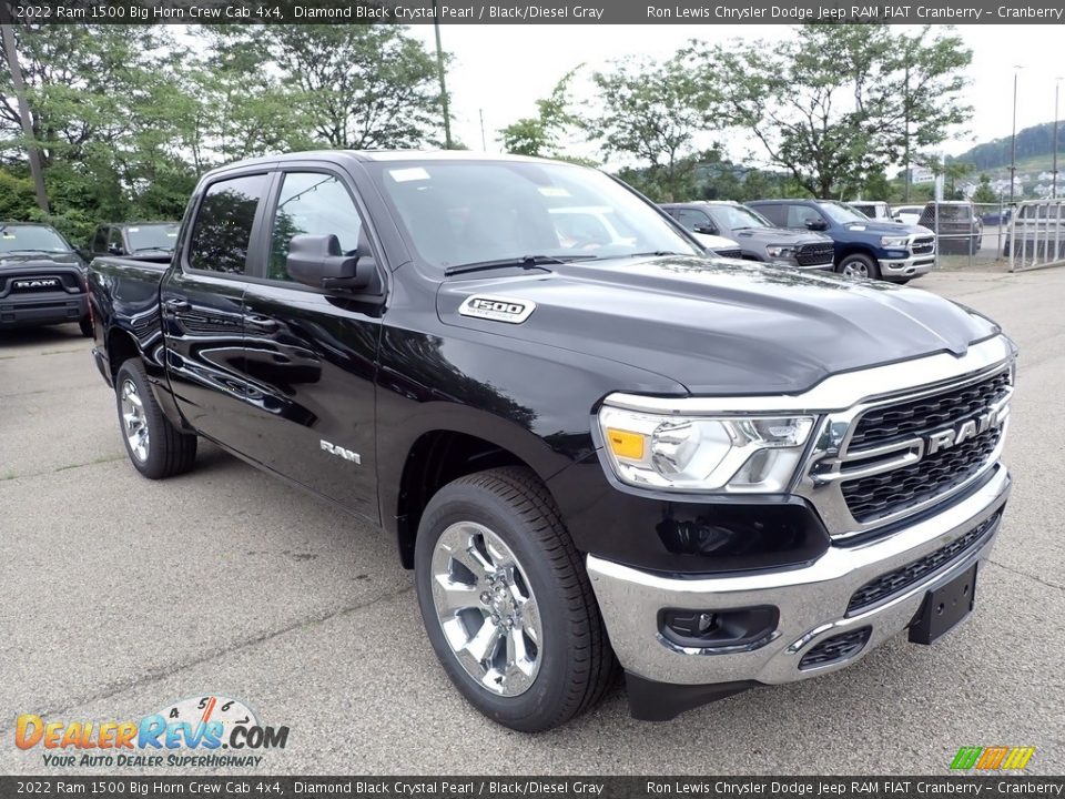 2022 Ram 1500 Big Horn Crew Cab 4x4 Diamond Black Crystal Pearl / Black/Diesel Gray Photo #7