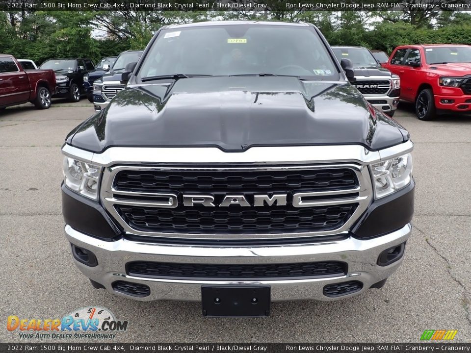 2022 Ram 1500 Big Horn Crew Cab 4x4 Diamond Black Crystal Pearl / Black/Diesel Gray Photo #8