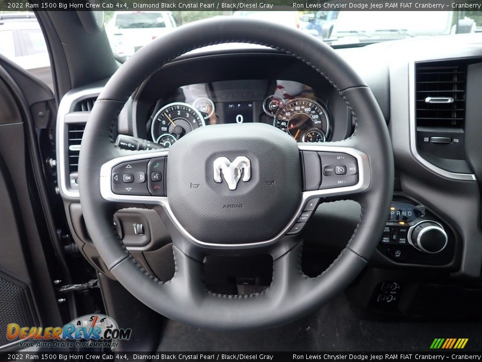 2022 Ram 1500 Big Horn Crew Cab 4x4 Diamond Black Crystal Pearl / Black/Diesel Gray Photo #18