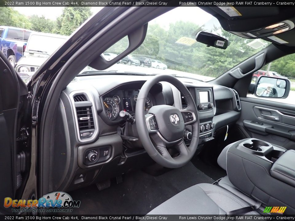 2022 Ram 1500 Big Horn Crew Cab 4x4 Diamond Black Crystal Pearl / Black/Diesel Gray Photo #19
