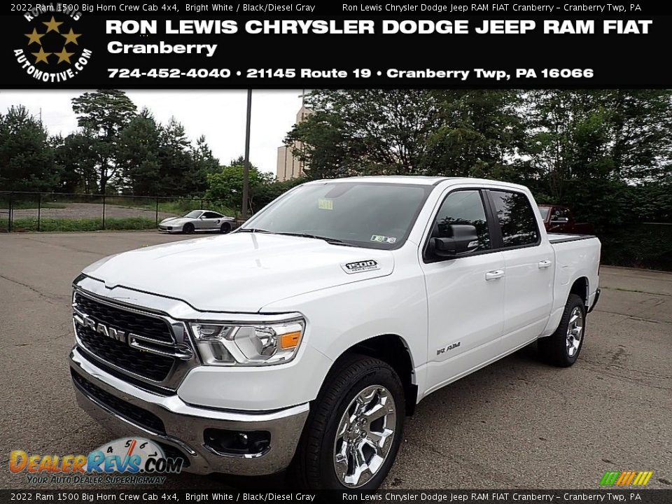 2022 Ram 1500 Big Horn Crew Cab 4x4 Bright White / Black/Diesel Gray Photo #1