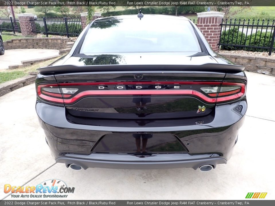 2022 Dodge Charger Scat Pack Plus Pitch Black / Black/Ruby Red Photo #4
