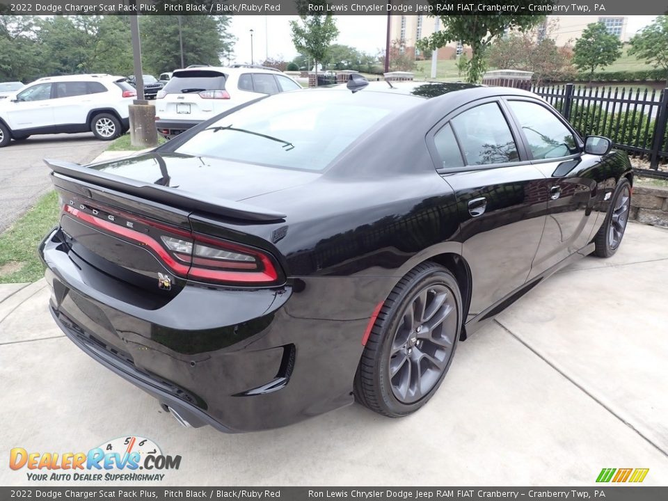 2022 Dodge Charger Scat Pack Plus Pitch Black / Black/Ruby Red Photo #5
