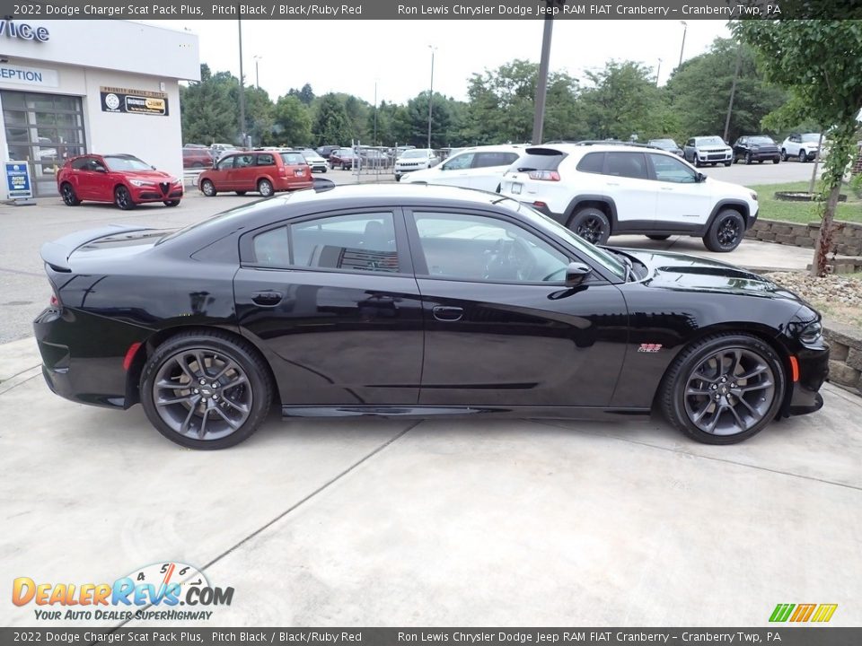 2022 Dodge Charger Scat Pack Plus Pitch Black / Black/Ruby Red Photo #6