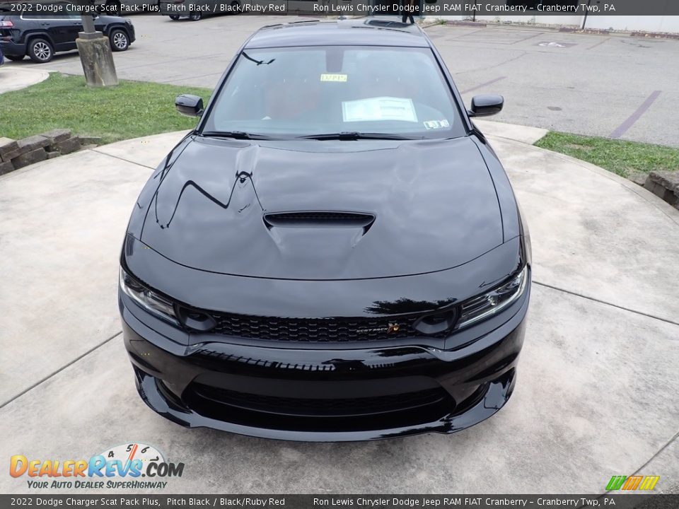 2022 Dodge Charger Scat Pack Plus Pitch Black / Black/Ruby Red Photo #8