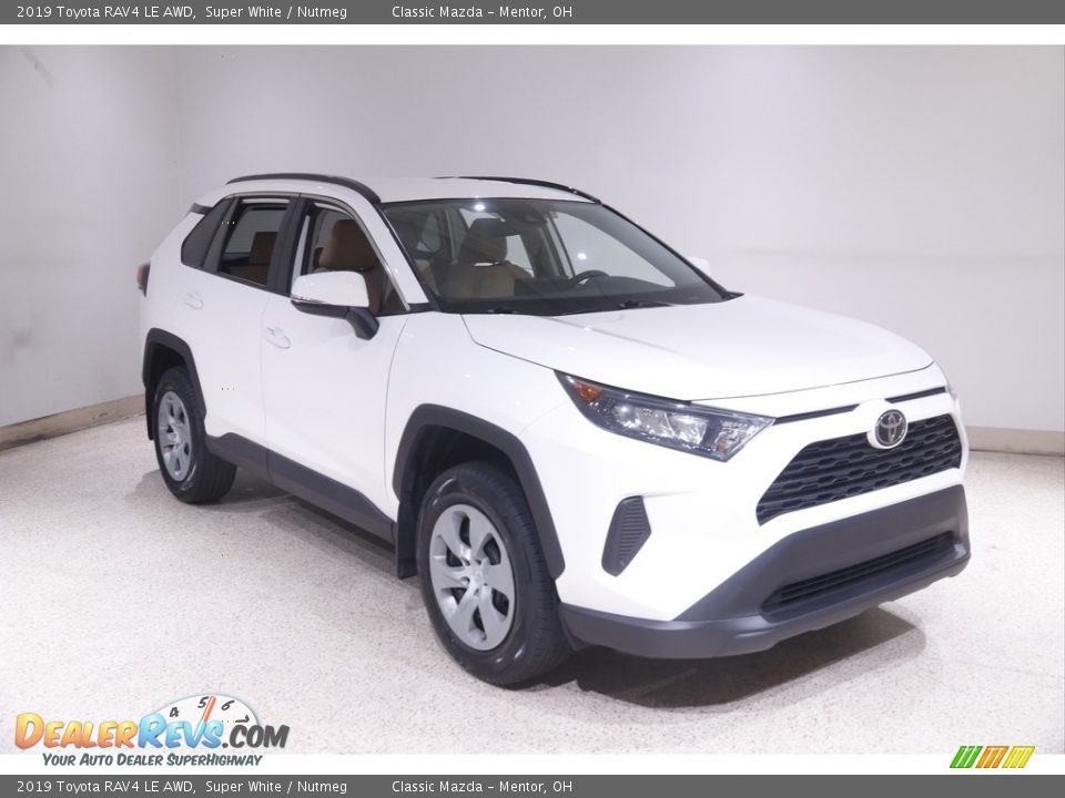 2019 Toyota RAV4 LE AWD Super White / Nutmeg Photo #1