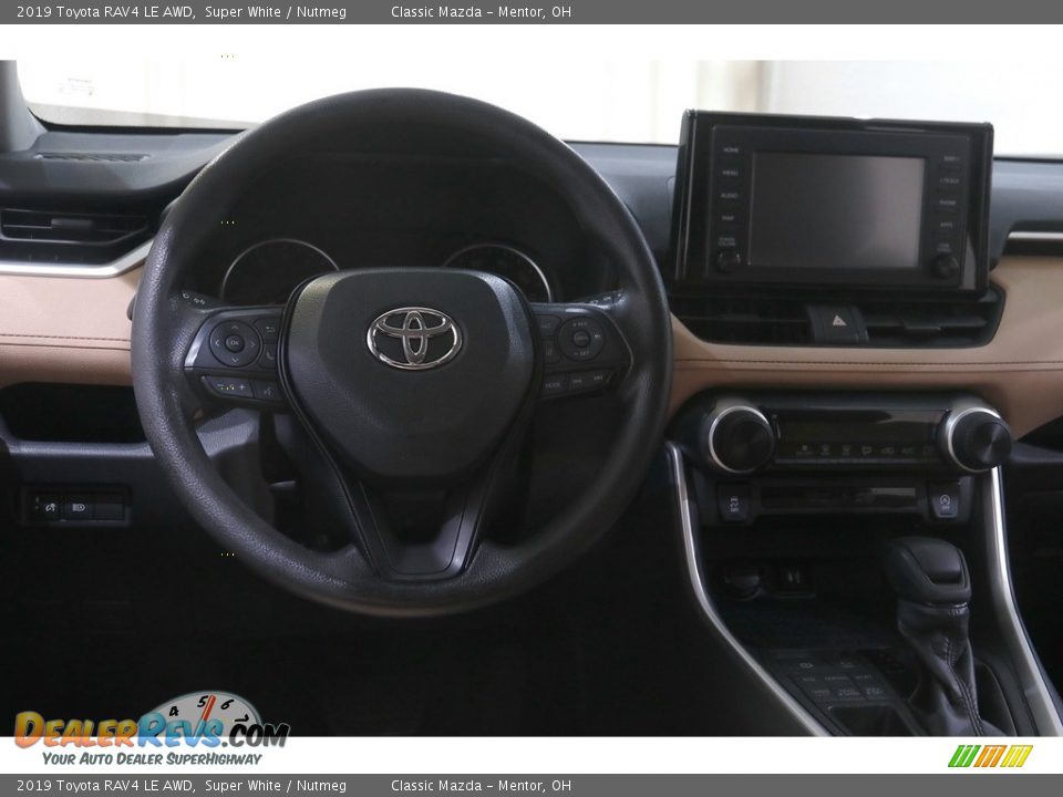 2019 Toyota RAV4 LE AWD Super White / Nutmeg Photo #6