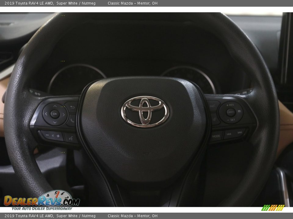 2019 Toyota RAV4 LE AWD Super White / Nutmeg Photo #7