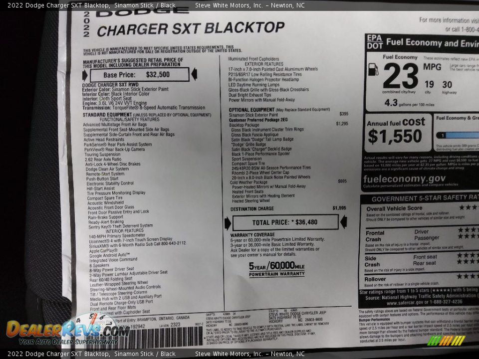 2022 Dodge Charger SXT Blacktop Sinamon Stick / Black Photo #27